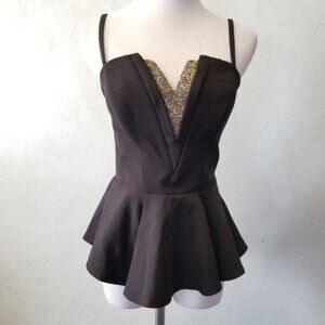 Lipsy London rhinestone top women's size 4 (I12)